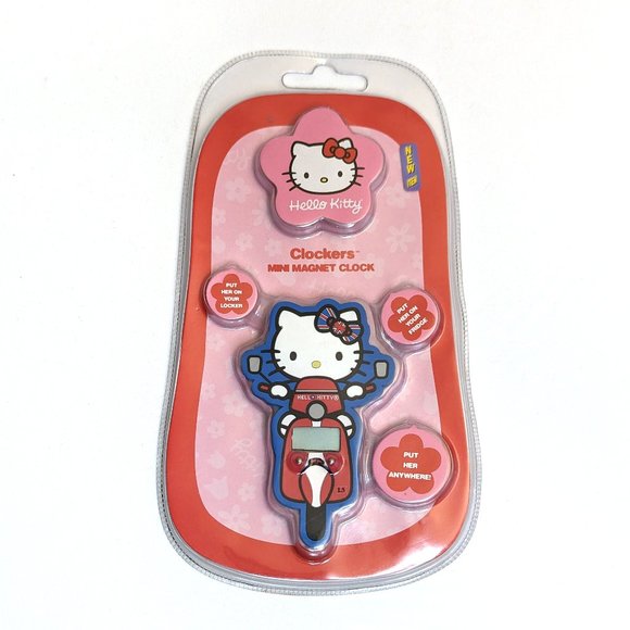 Y2K NIP Cute Sanrio Hello Kitty Clockers Miniature Magnet Clock New In Packaging - Picture 1 of 2